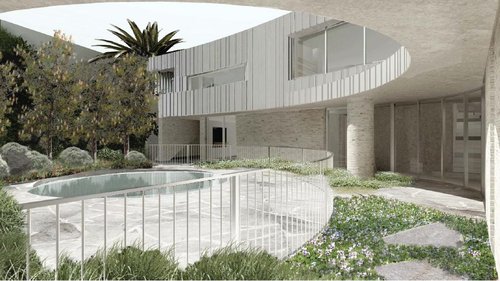 There’s a permit for a new modern home to be built on the site, designed by Inarc Architects as this render shows. Picture: Inarc Architects.